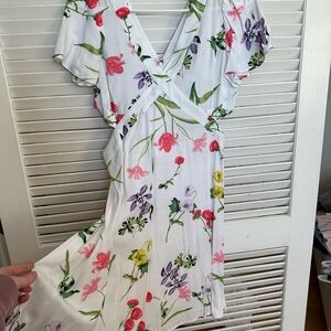 Loft Floral V-Neck Dress